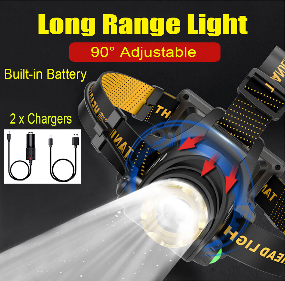 Brightness LED Headlight Headlamp Head Torch Flashlight Work Light Camping Lamp