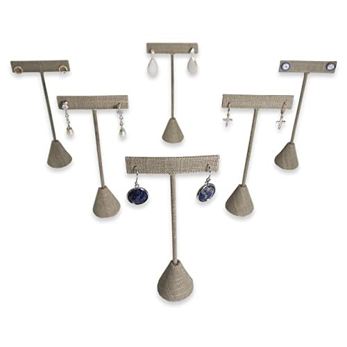 6Pcs Set Earring T Stand Display Set, Jewelry Display Stand for Showroom and