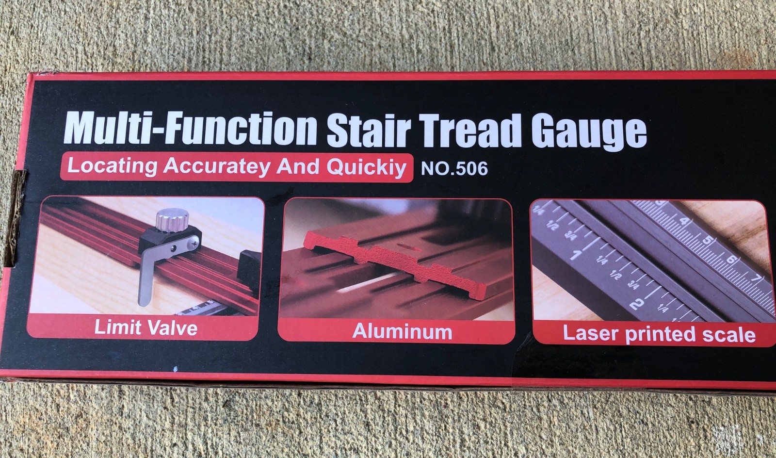 Stair Tread Template Tool - YGRSH Multi-Function Stair Tread Gauge #506 - Orange