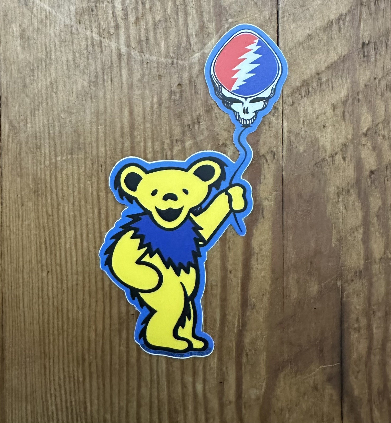 Grateful Dead Dancing Bear Sticker Dancing Bear holding Stealie 3.5 x 1.75 Inch