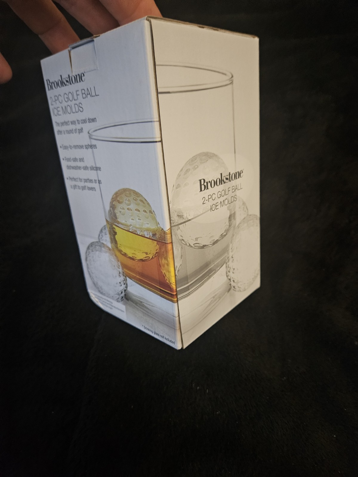 Brookstone 2pc Golf Ball Ice Mold Silicone Whiskey Bourbon Ice NEW 1H2