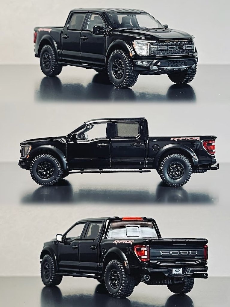 ED SC 1:64 Black F150 Raptor Pickup Truck Sports Model Diecast Collect Car