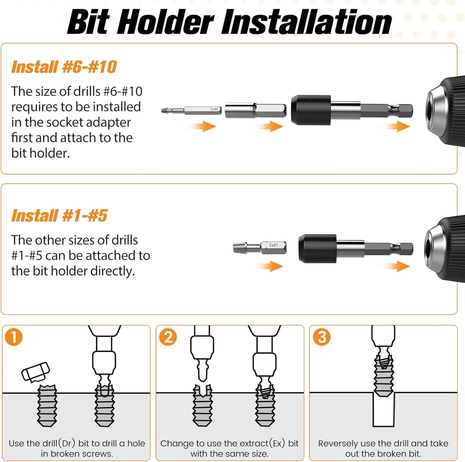 Portable 22 PCS Damaged Screw Extractor Kit: Complete Solution for Stuck Screws
