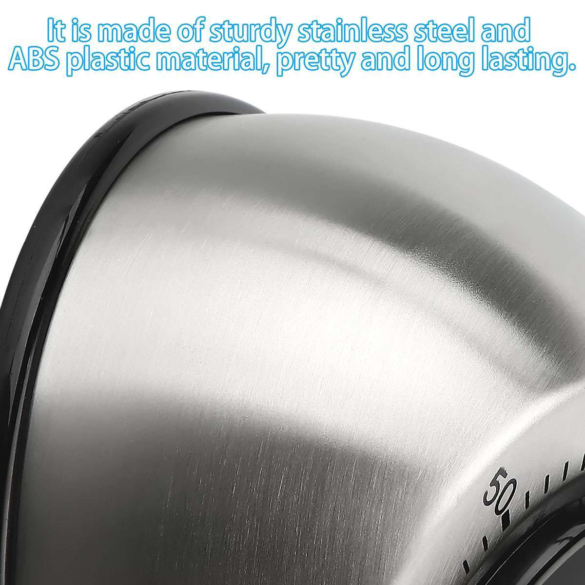 Mechanical Kitchen Timer 60min Countdown Cooking Wind Up Visual Alarm Reminder