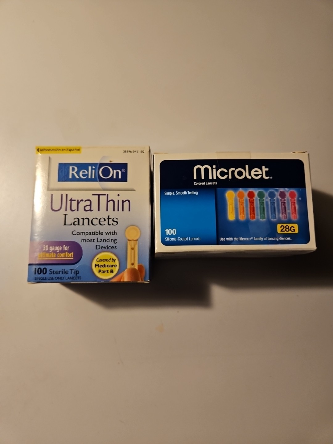 Lot Of 2- 100ct Boxes Of Lancets.28g & 30g.1 Box Is New & 1 Is Open.