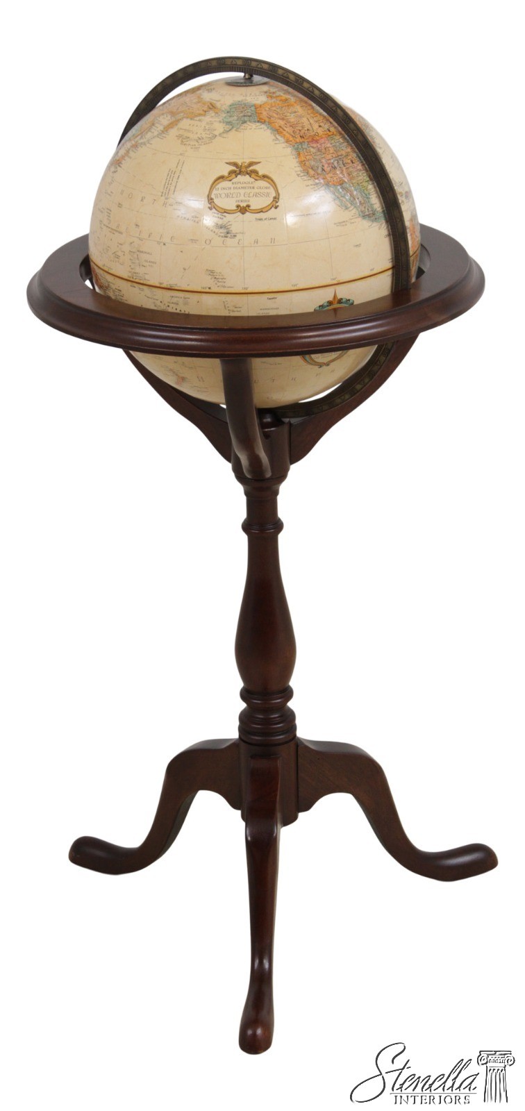 L74275: BRANDT Replogle Globe/Mahogany Stand