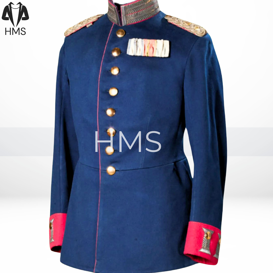 New Men's Navy Blue 100% Wool Men's Coat & Jackets, Military Jacket