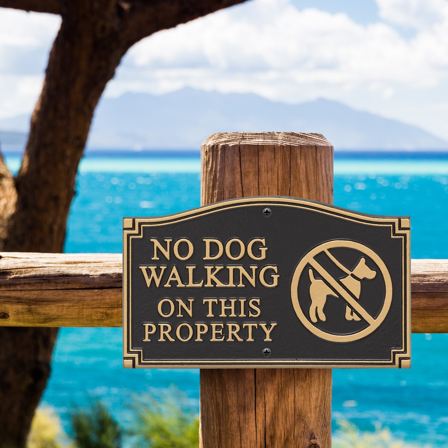 No Dog Walking Lawn/Wall Statement Sign
