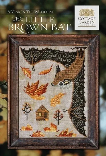 COTTAGE GARDEN Counted Cross Stitch Chart Pattern LITTLE BROWN BAT In the Woods