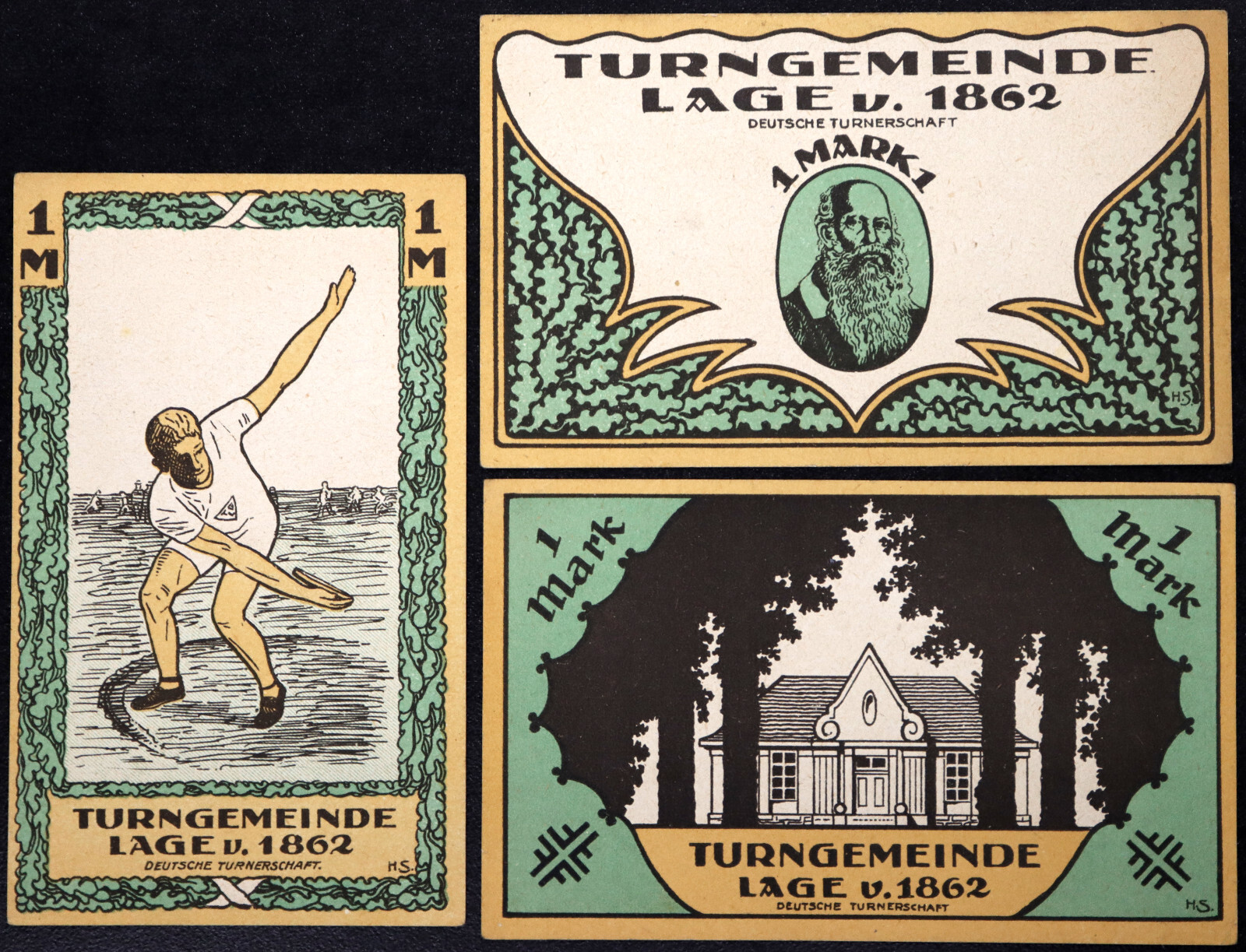 LAGE 1921 XX-RARE "Gymnastics Club of 1862" Complete Series German Notgeld