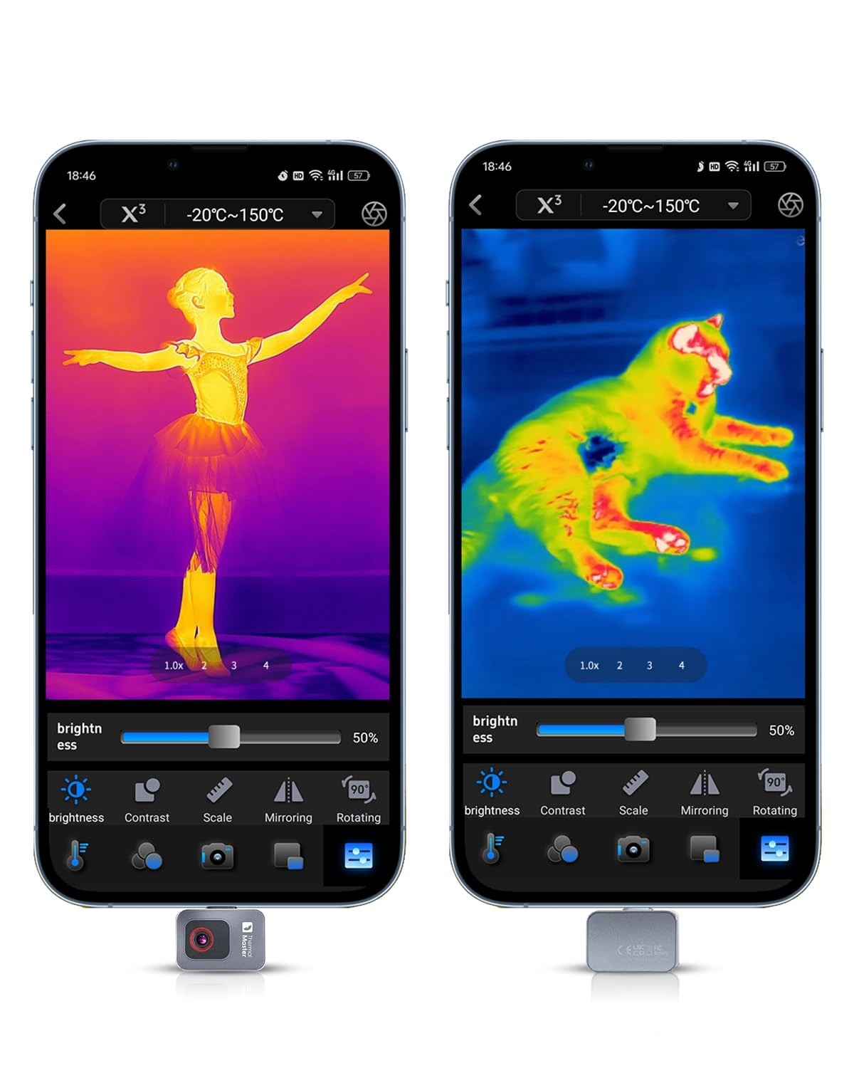 Compact Android-Compatible P2 Thermal Camera - Ultra-Clear 512x384 IR Technology