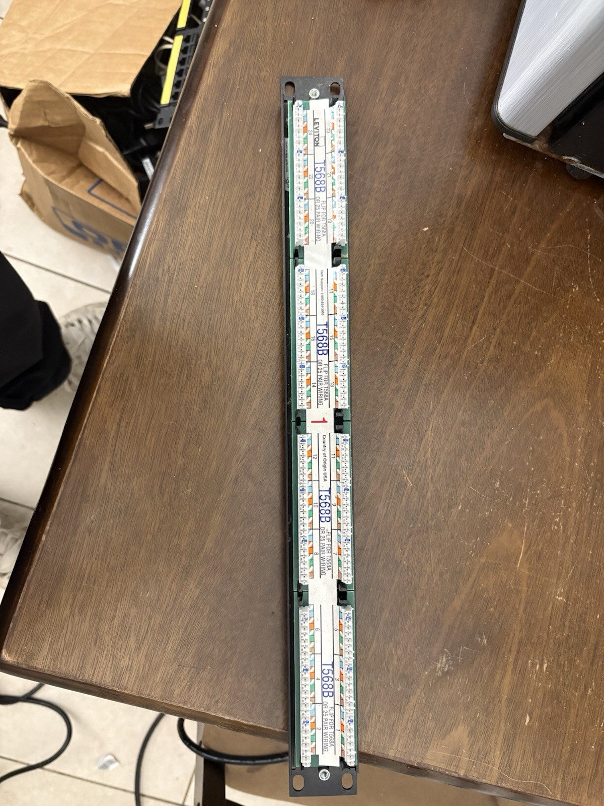 Leviton Cat6 24-Port Patch Panel 110 Punch Down Rack Mount RJ45
