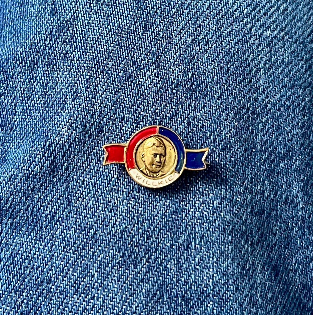 1940 Wendell Willkie For President 7/8" Wide All Metal Pinback