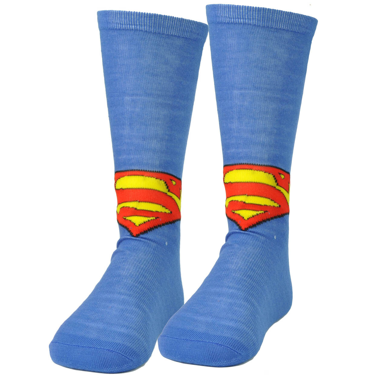 Superman Long Sock Size 6-12 Super Hero DC Comic Book Cartoon Blue Warner Bros