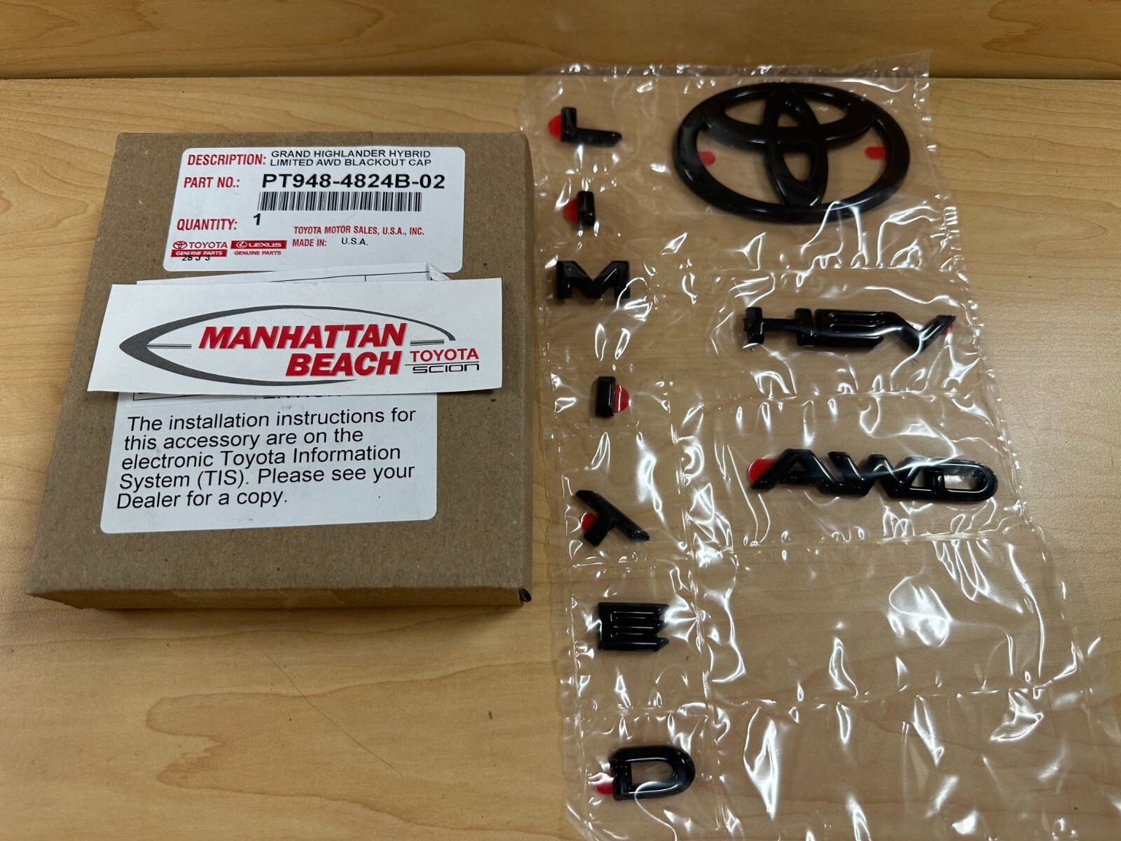 24-26 GRAND HIGHLANDER HYBRID LIMITED AWD BLACKOUT EMBLEM OVERLAY KIT GENUINE