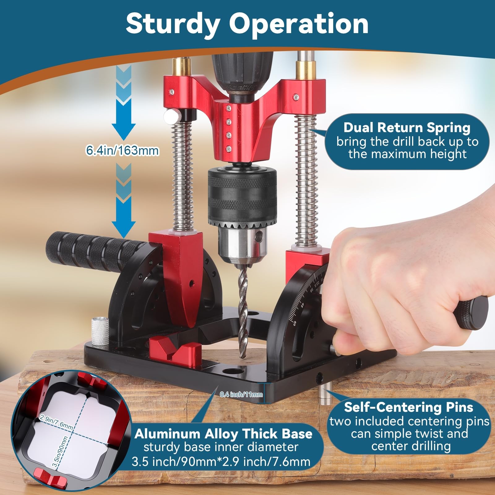 Portable Drill Guide, Multi Angle Drill Guide for Straight Holes, Precision D