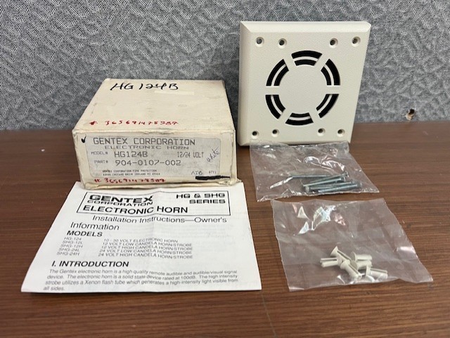 Gentex HG-124B horn 904-0107-002; NOS Brand new w/accessories
