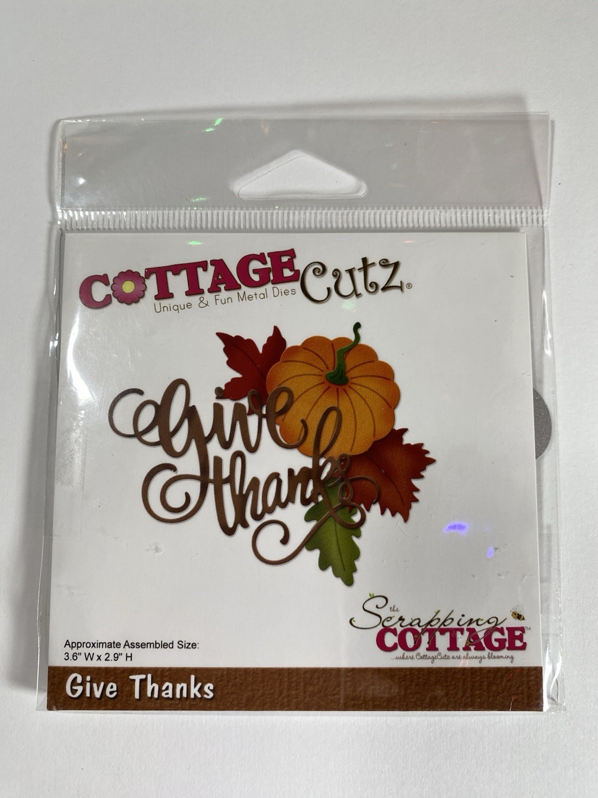 Cottage Cutz Steel Die -Give Thanks Pumpkin CC-207 NEW Unique & Fun