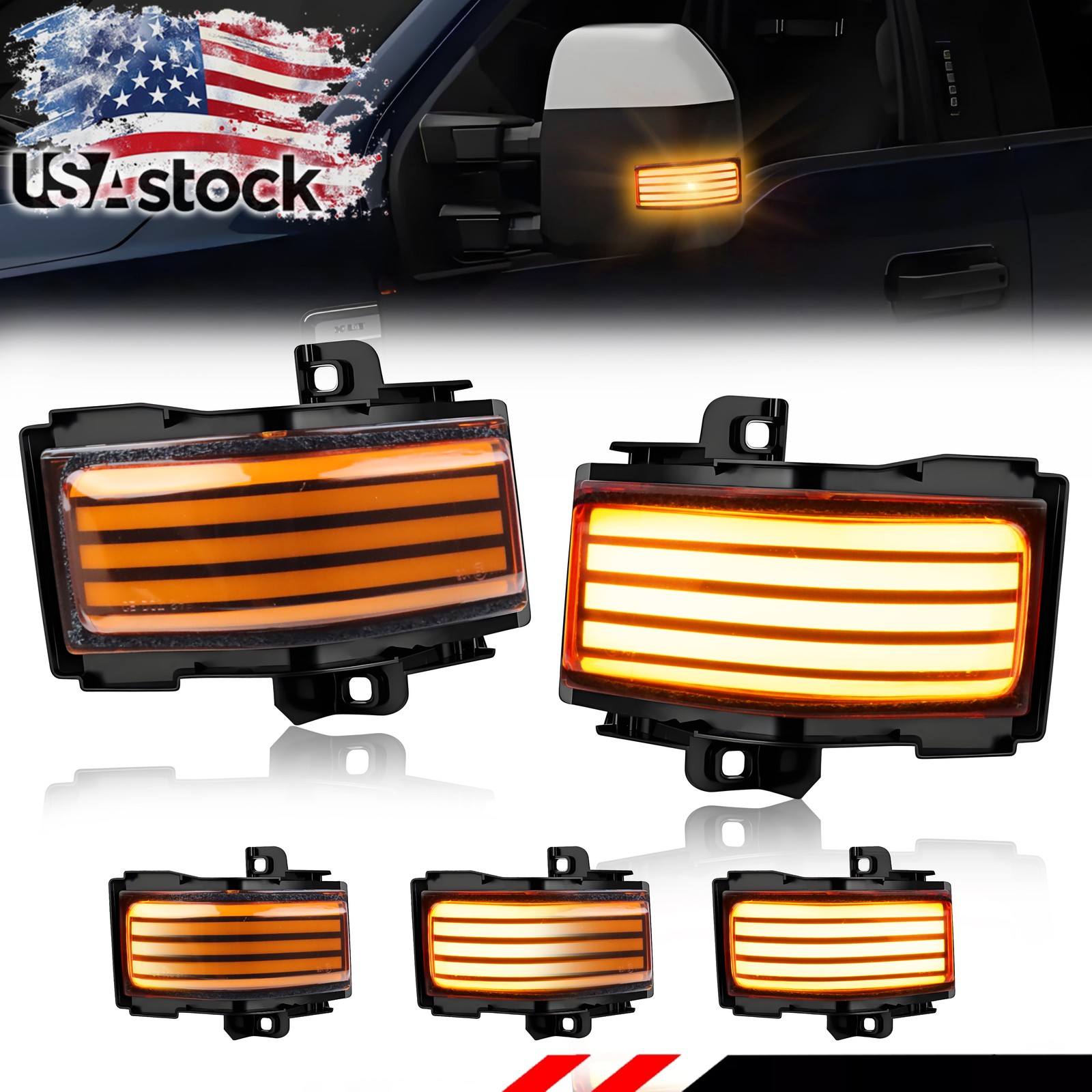 Sequential LED Side Mirror Light For 2017-23 Ford Super Duty F250 F350 F450 F550