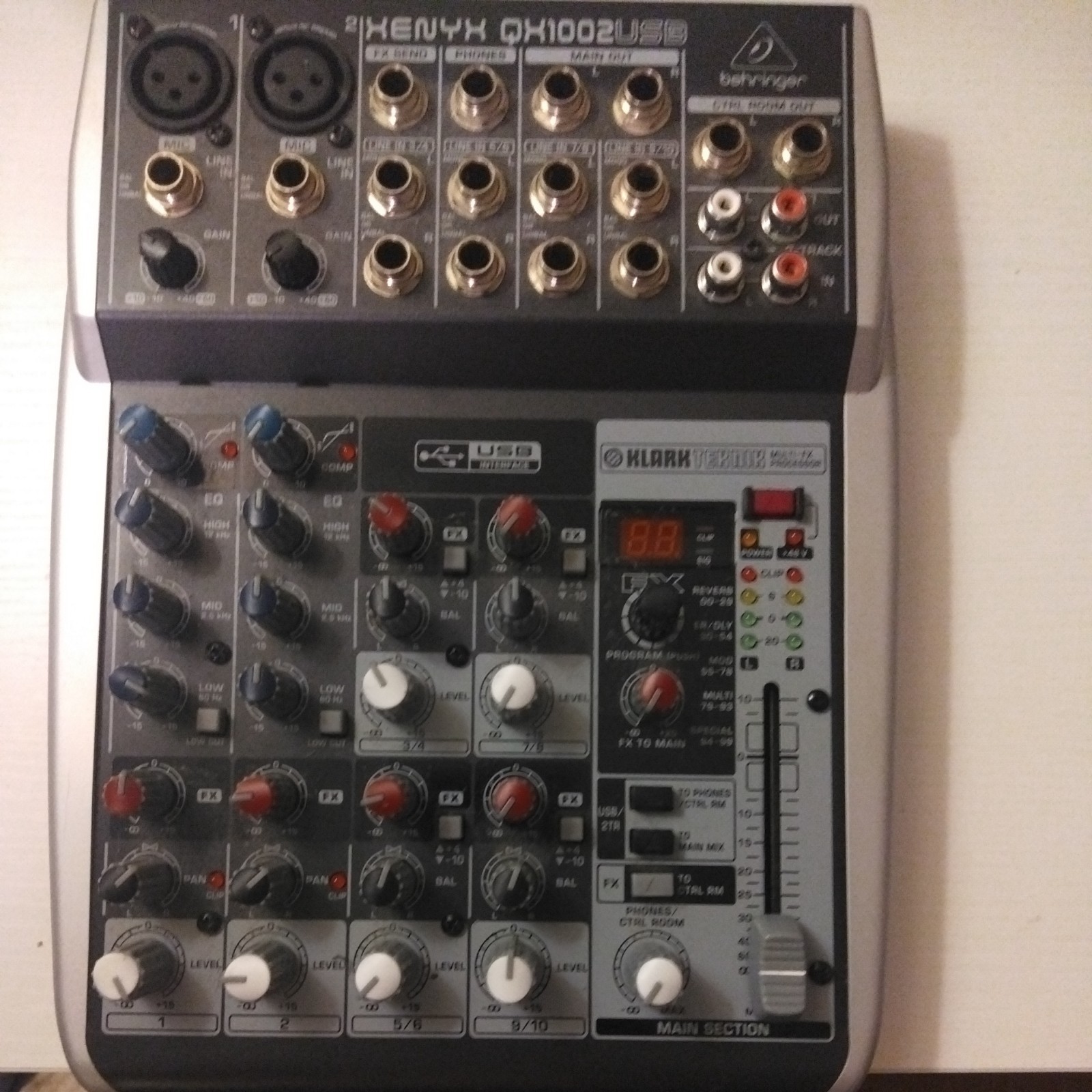 Behringer Xenyx 1002FX 10-channel Analog Audio Mixer UNTESTED