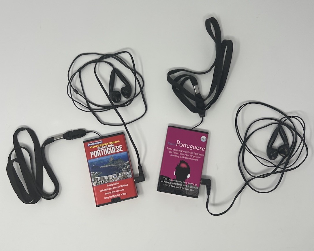 Two Earworm MBT Language learning devices. Rapid Portuguese 1 & Conv. Brazilian
