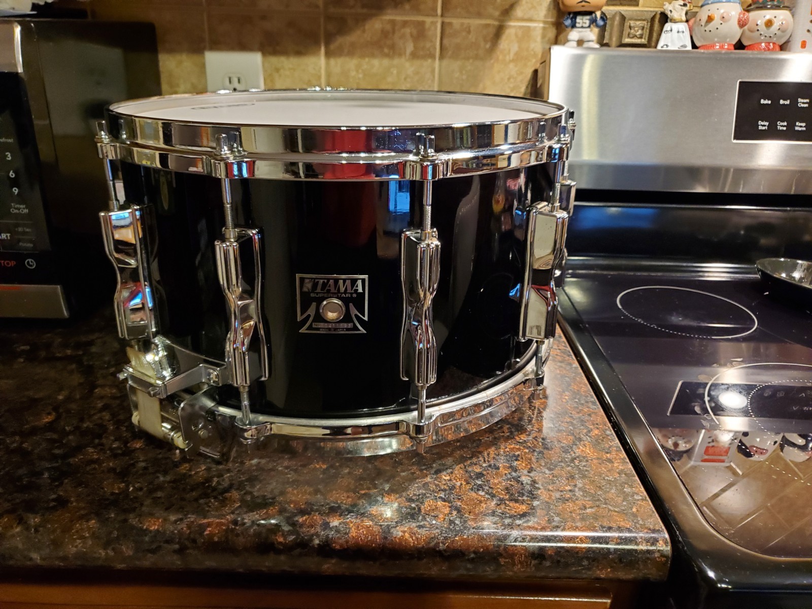 Vintage TAMA SUPERSTAR 8x14 Mastercraft  Snare Drum (Piano Black) JAPAN. VGC