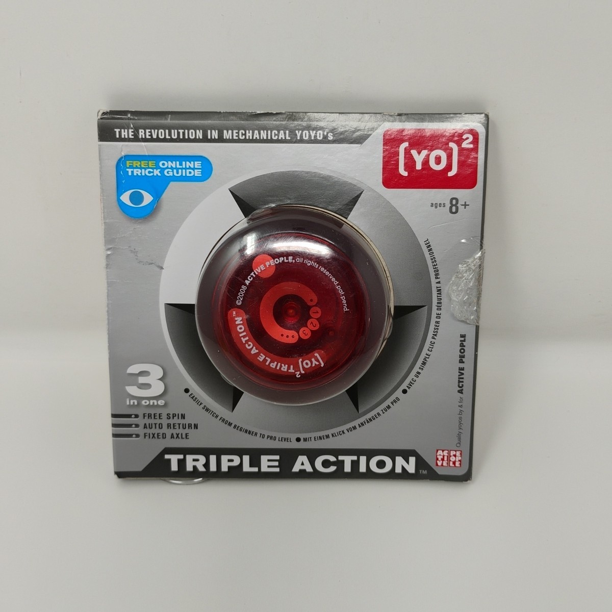 Yo2 Triple Action Mechanical Yo-Yo 2008 Active People Red Fixed Axle Auto Return