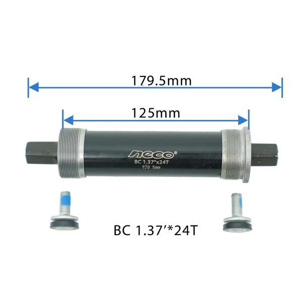 Fat Bike Shell width 125mm Neco Bottom Bracket 1.37" x24T axle length 179.5mm