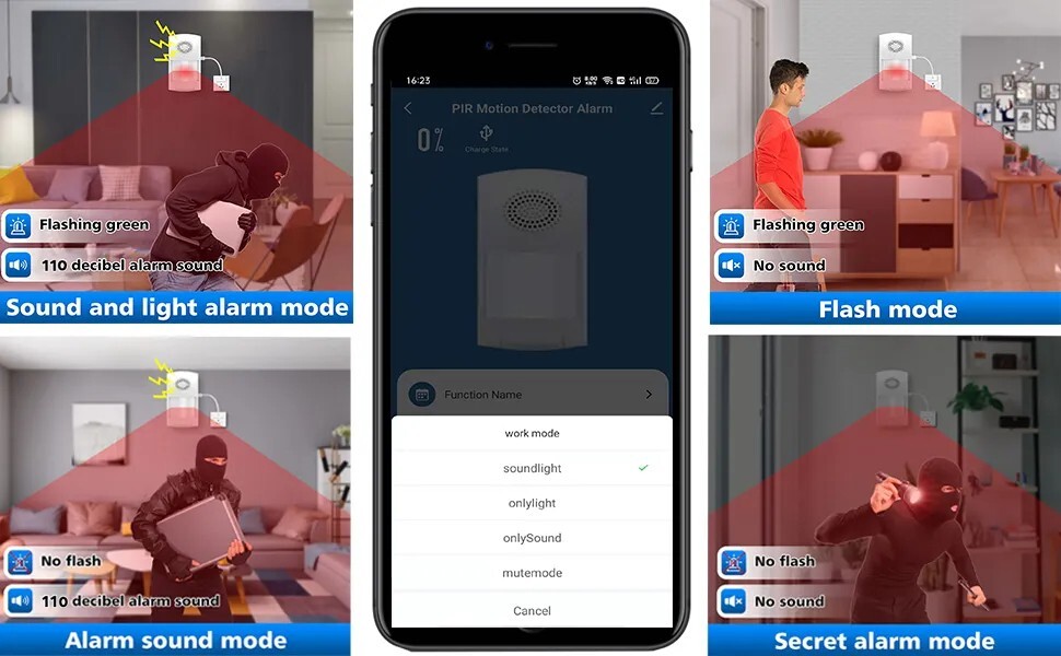 Infrared Alarm Security Home Motion Sensor Anti Theft Detector Wireless LED APP