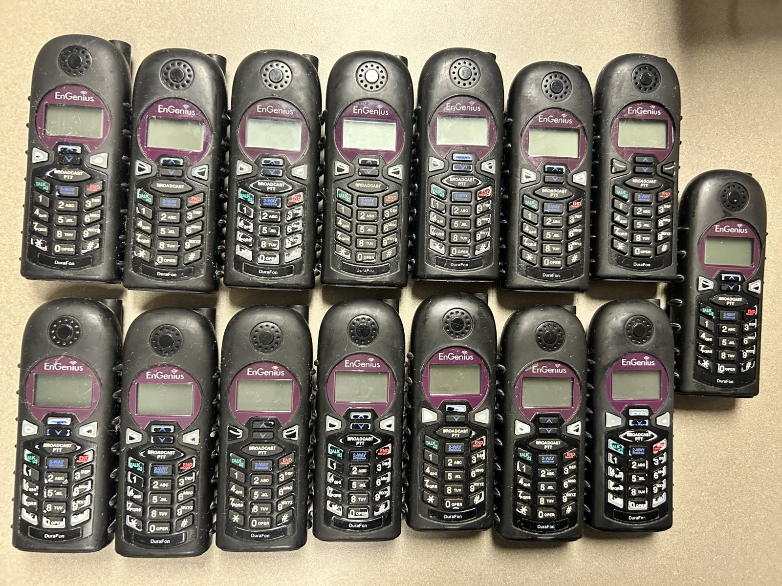 LOT OF 15 ENGENIUS DURAFON SIP * Tested Power On * * No Battery (For parts)