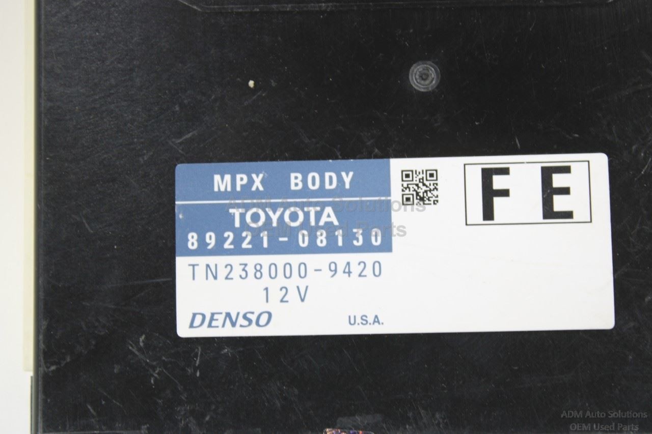 2015 - 2017 TOYOTA SIENNA MULTIPLEX NETWORK CONTROL MODULE UNIT OEM 89221-08130