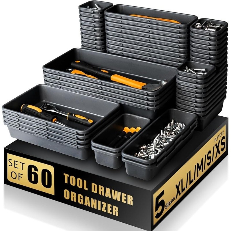 Toolbox Organizer Bins 60 Pack Interlocking Drawer Dividers Tools Office Storage