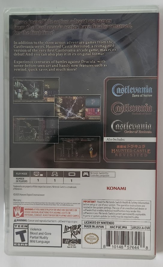 Castlevania Dominus Collection: Order of Ecclesia Switch Brand New Game Special
