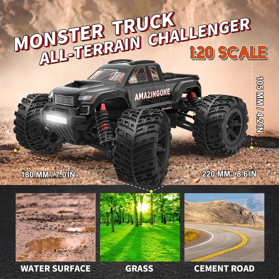 1/14 Brushless RC Cars for Adults Fast 60+ mph, RC Trucks 4x4 Offroad
