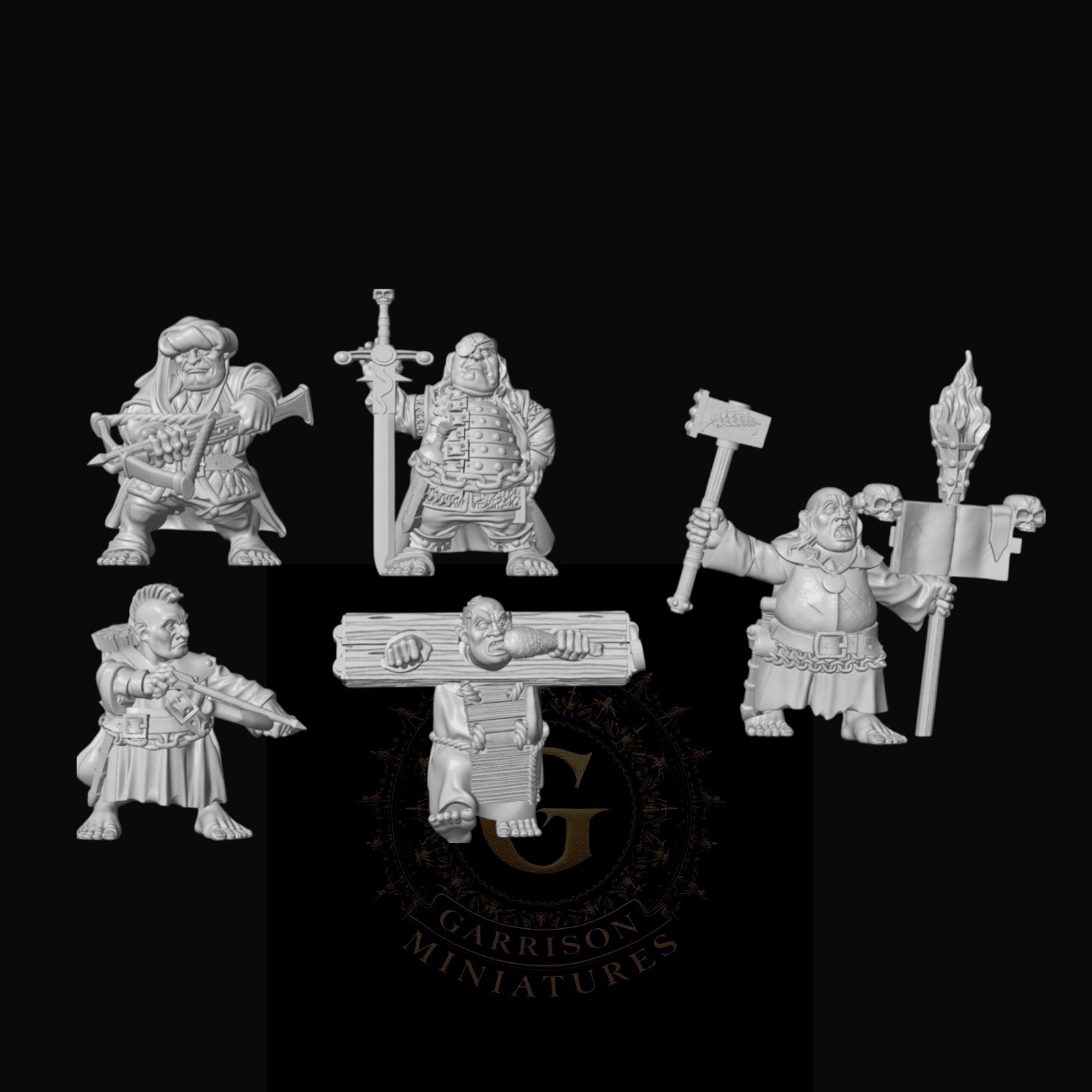 Halfling Zealots X5: 28mm Fantasy Wargame and Diorama Miniatures