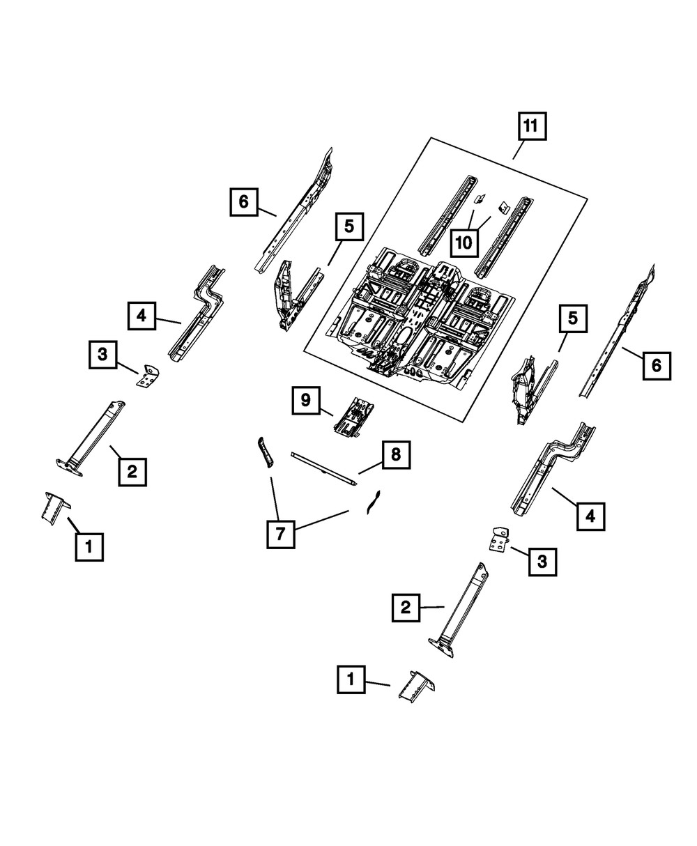Genuine Mopar Lower Load Beam Extension Right 68320262AA