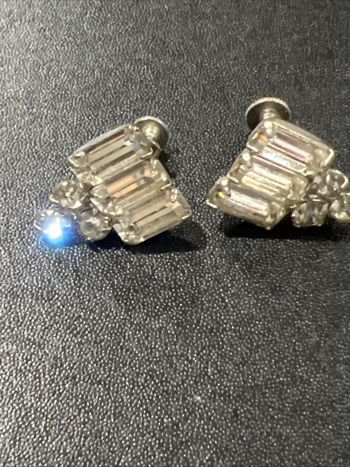 vintage rhinestone screwback earrings