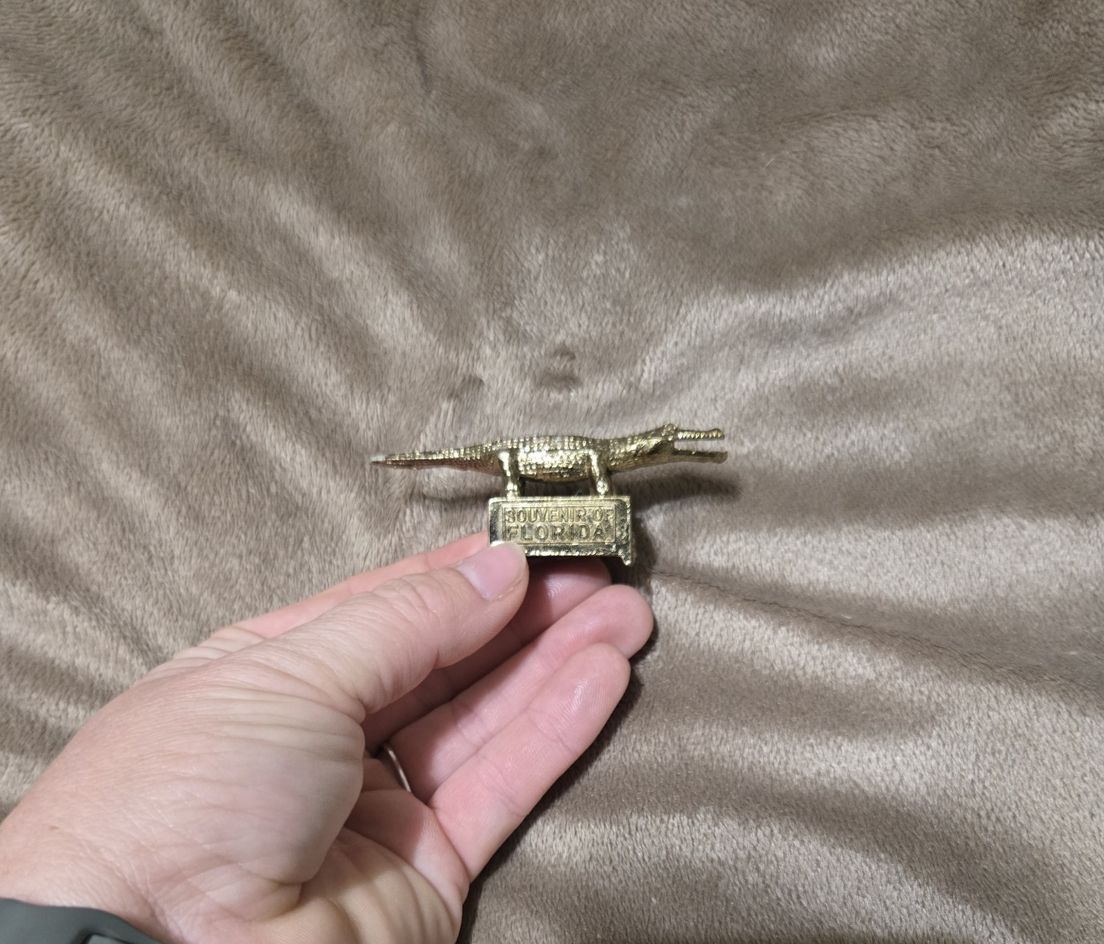 Vintage Gold Tone Souvenir Of Florida Gator Pencil Sharpener 3 In
