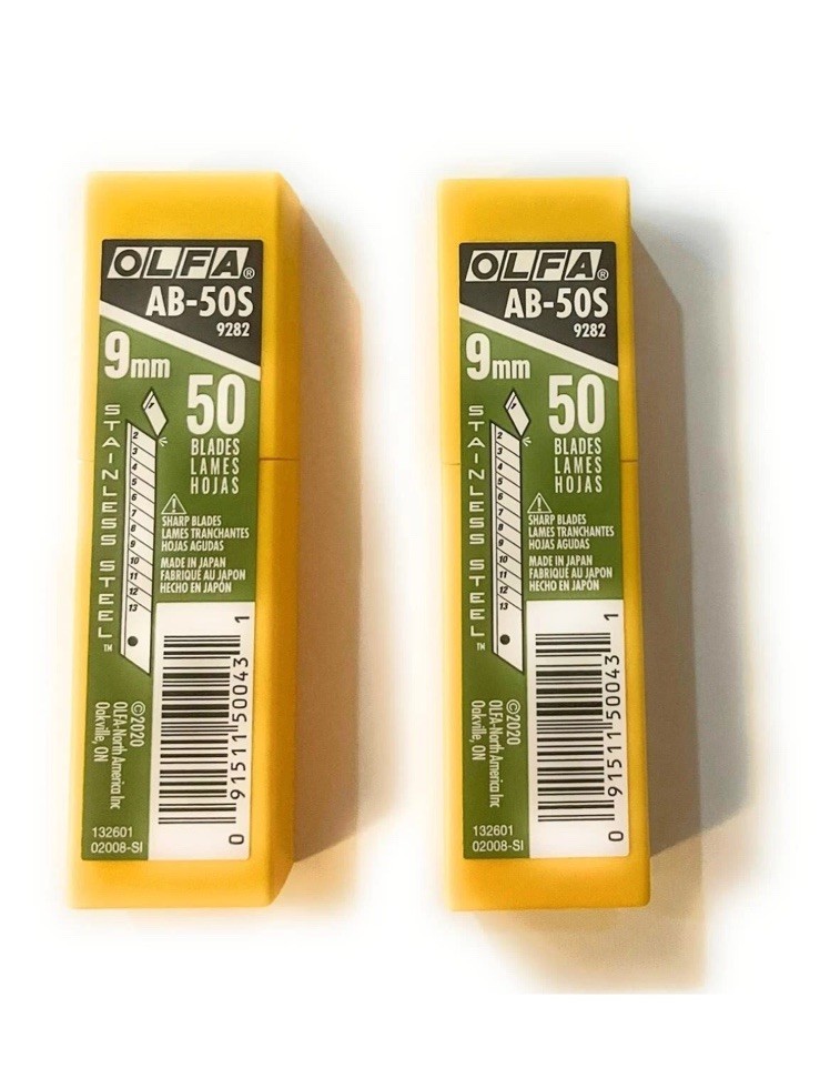 OLFA Utility Knife Blades 100 Pack Stainless Steel for Wallpaper Window Films