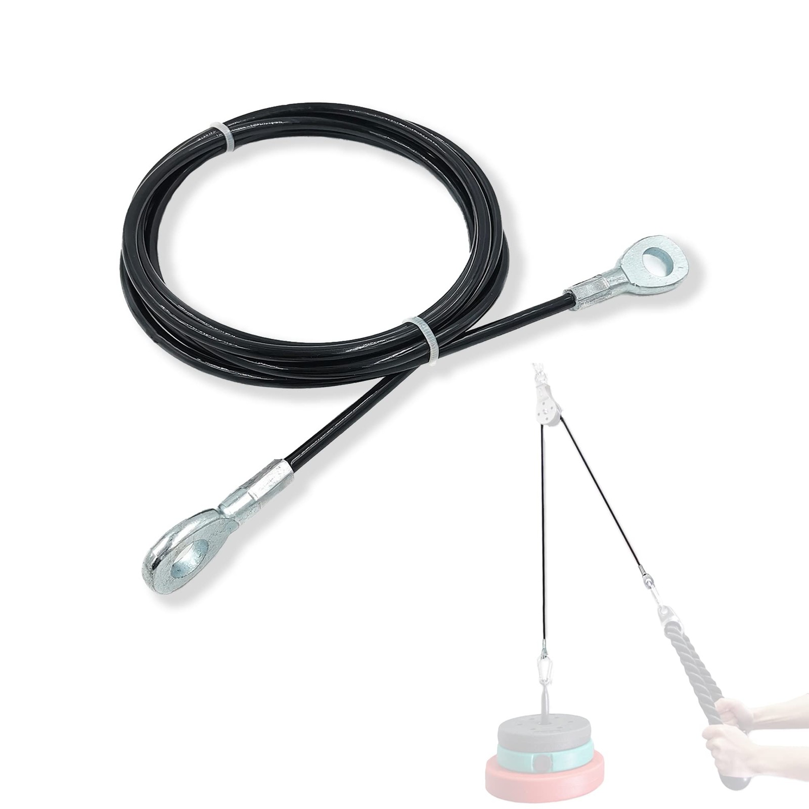 Fitness Gym Cable Fitness Pulley Thick 5mm Heavy Duty Steel Wire Rope for Hom...