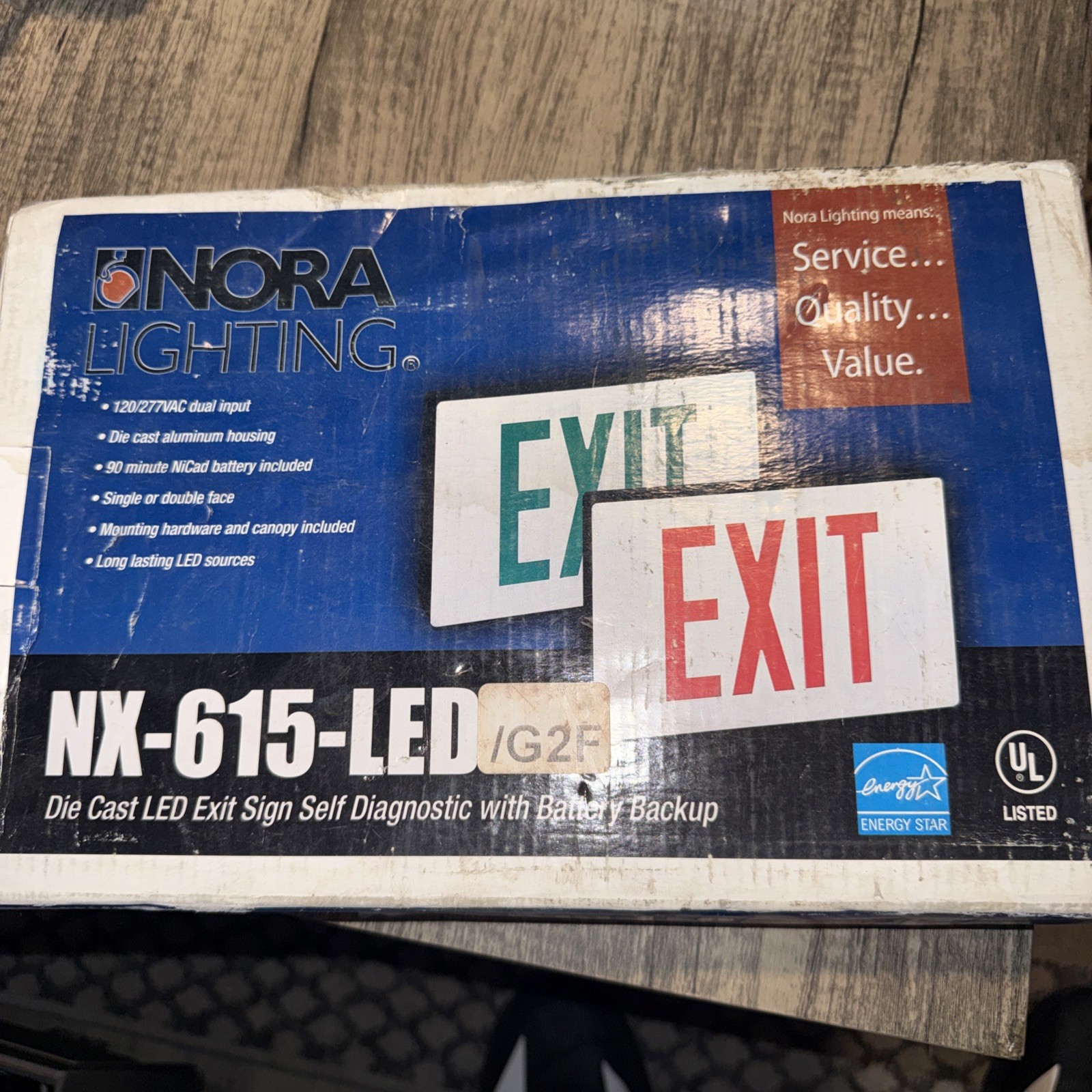 Fire Exit Sign Nora Lighting NX-603-LED. 120V/277V Open Box Appears All There