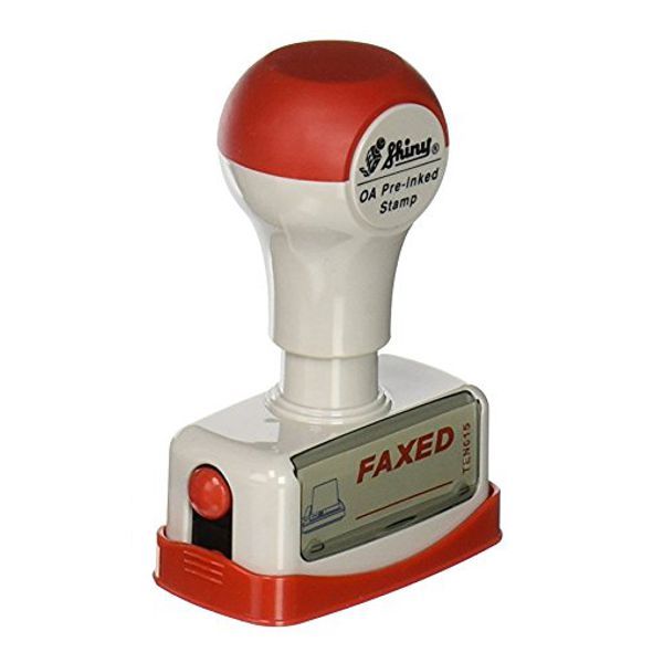 FAXED Two Color Preinked Title Stamp by Shiny (TEN015)