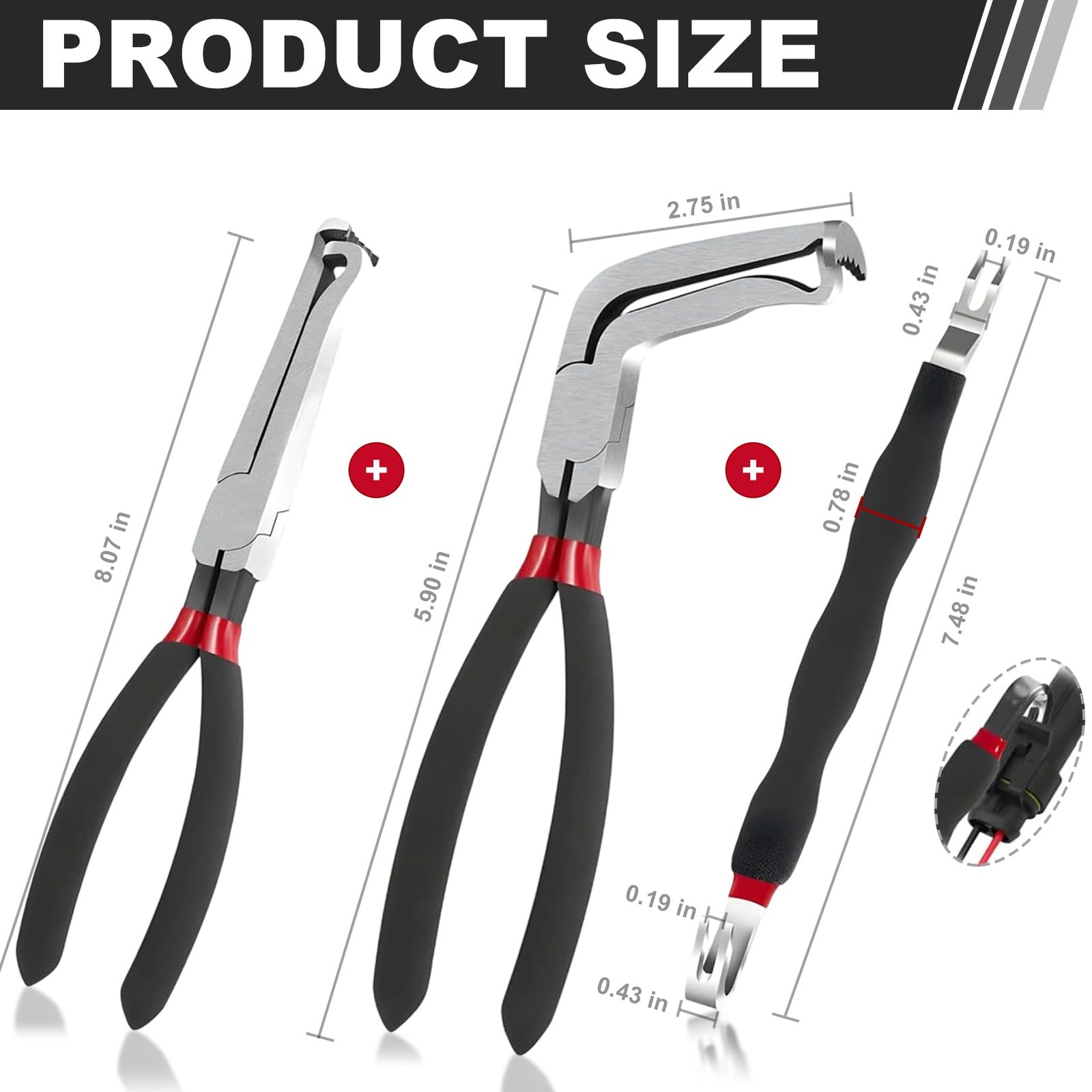 Electrical Disconnect Pliers Electrical Connector Separator Automotive Tools 3Pc