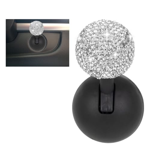 Car Push Start Button Cover, Rhinestone Engine Start Stop Button Joystick White