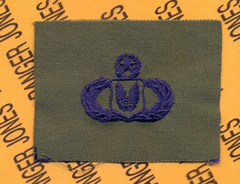 USAF Air Force Master Operations Qualification OD Green & Blue badge patch