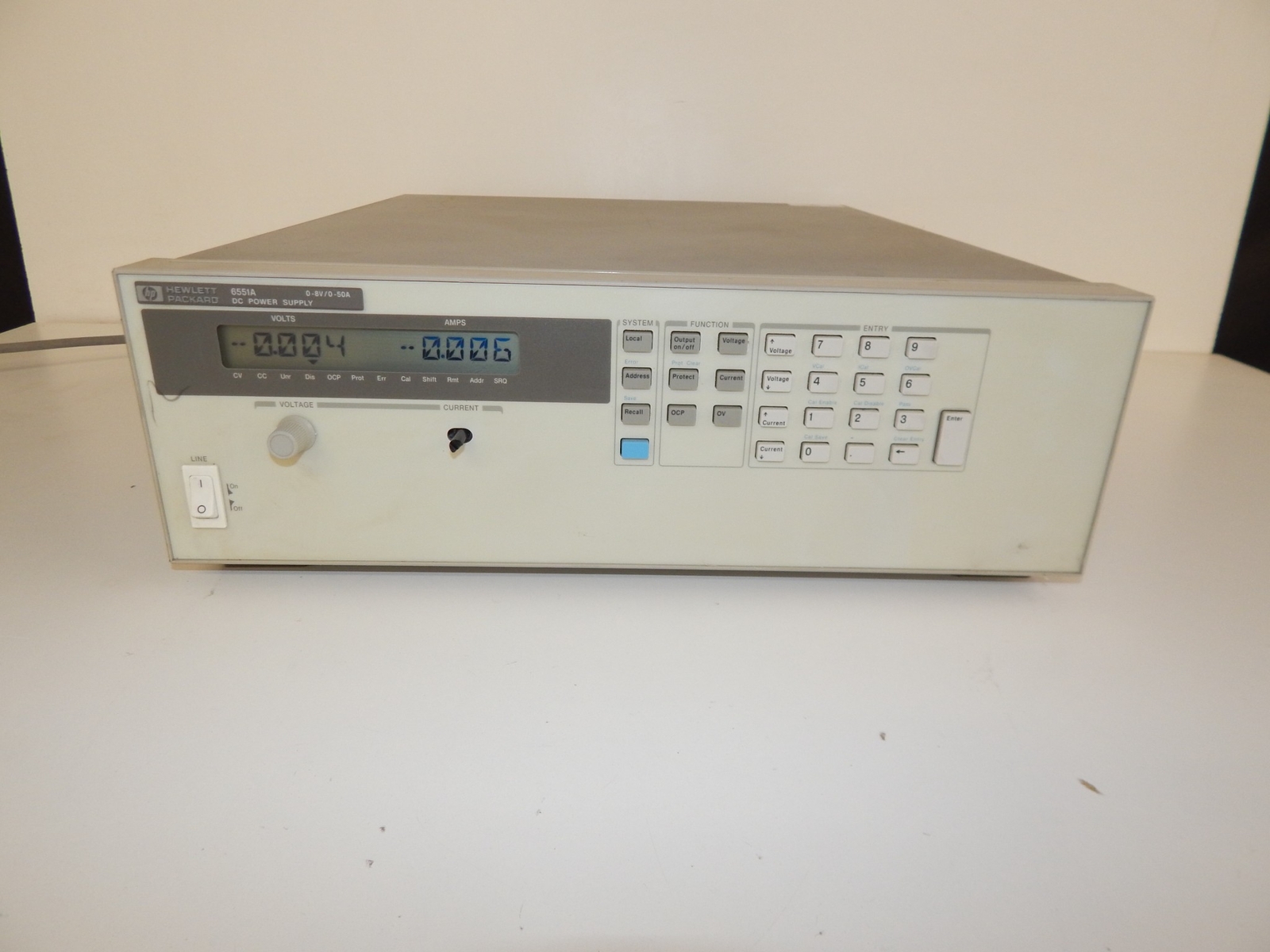 HEWLETT PACKARD HP 6551A DC POWER SUPPLY 0-8V 0-50A  (WVK55)