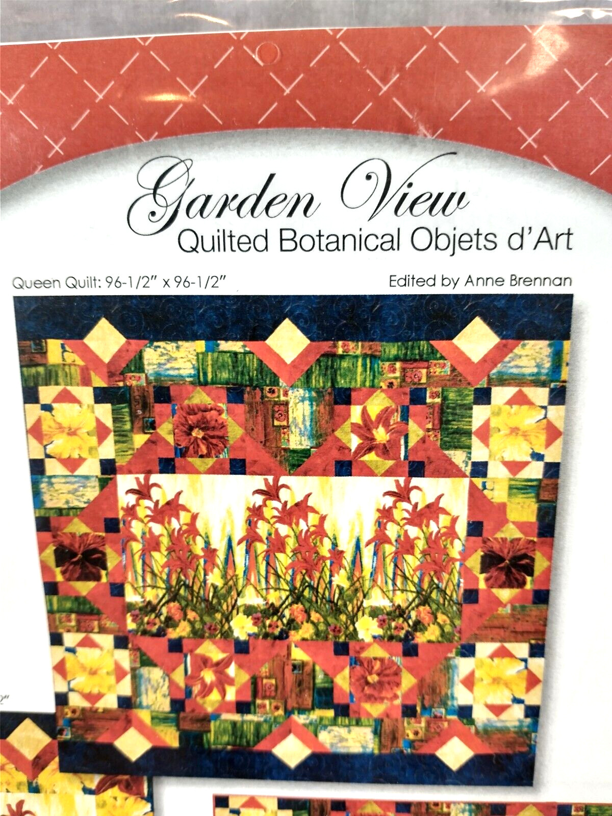 "Garden View" Quilted Bontanical Objets d'Art Quilt Pattern Only Pieced Panels