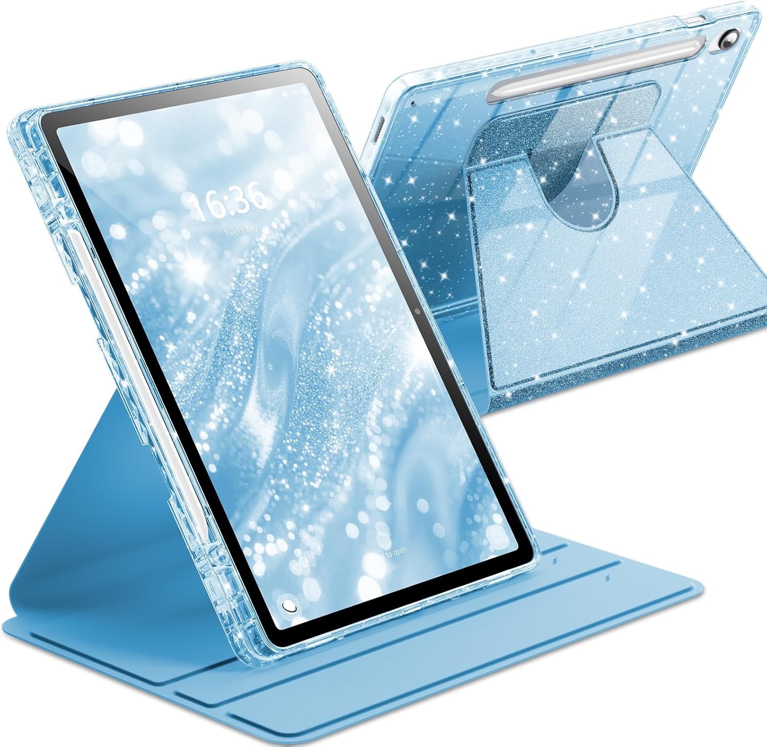 Glitter Rotating Case For Samsung Galaxy Tab S10 Lite S10 FE S9 FE S9 
