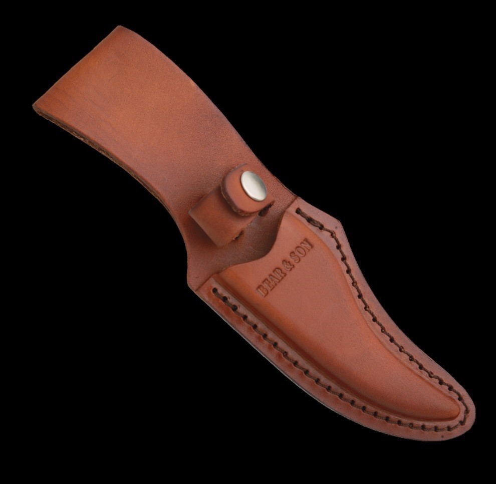 Bear and Son Skinner knife Sharpfinger USA with Leather Belt Sheath