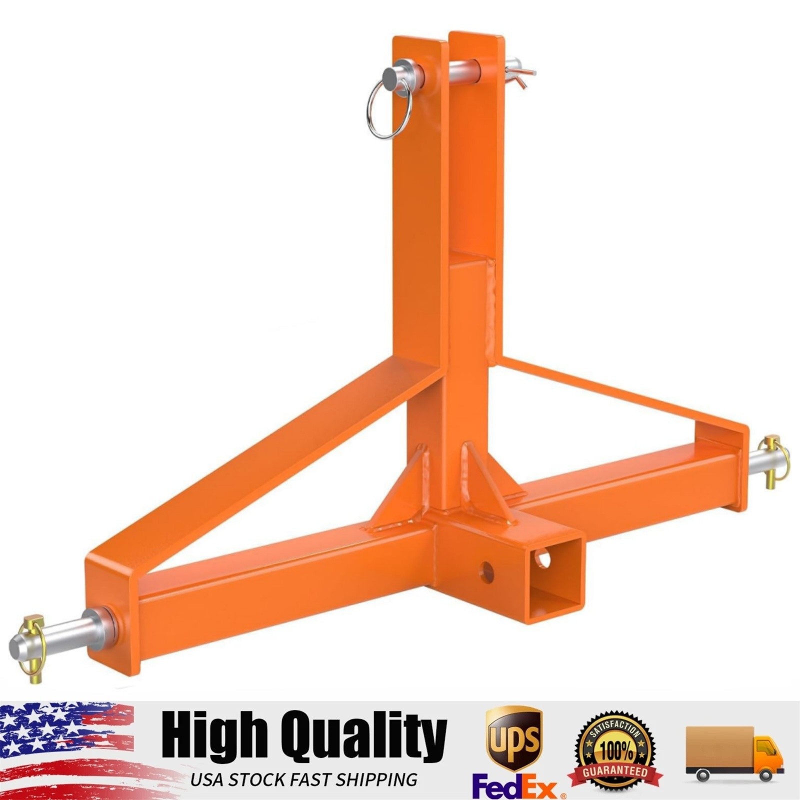 3 Point Trailer Hitch, 2" Receiver for Category 1 Tractor Drawbar Hitch Adapter